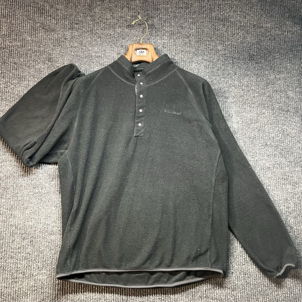 Vintage LL Bean‎ Snap T Fleece Pullover Sweatshirt Mens XL Made In USA